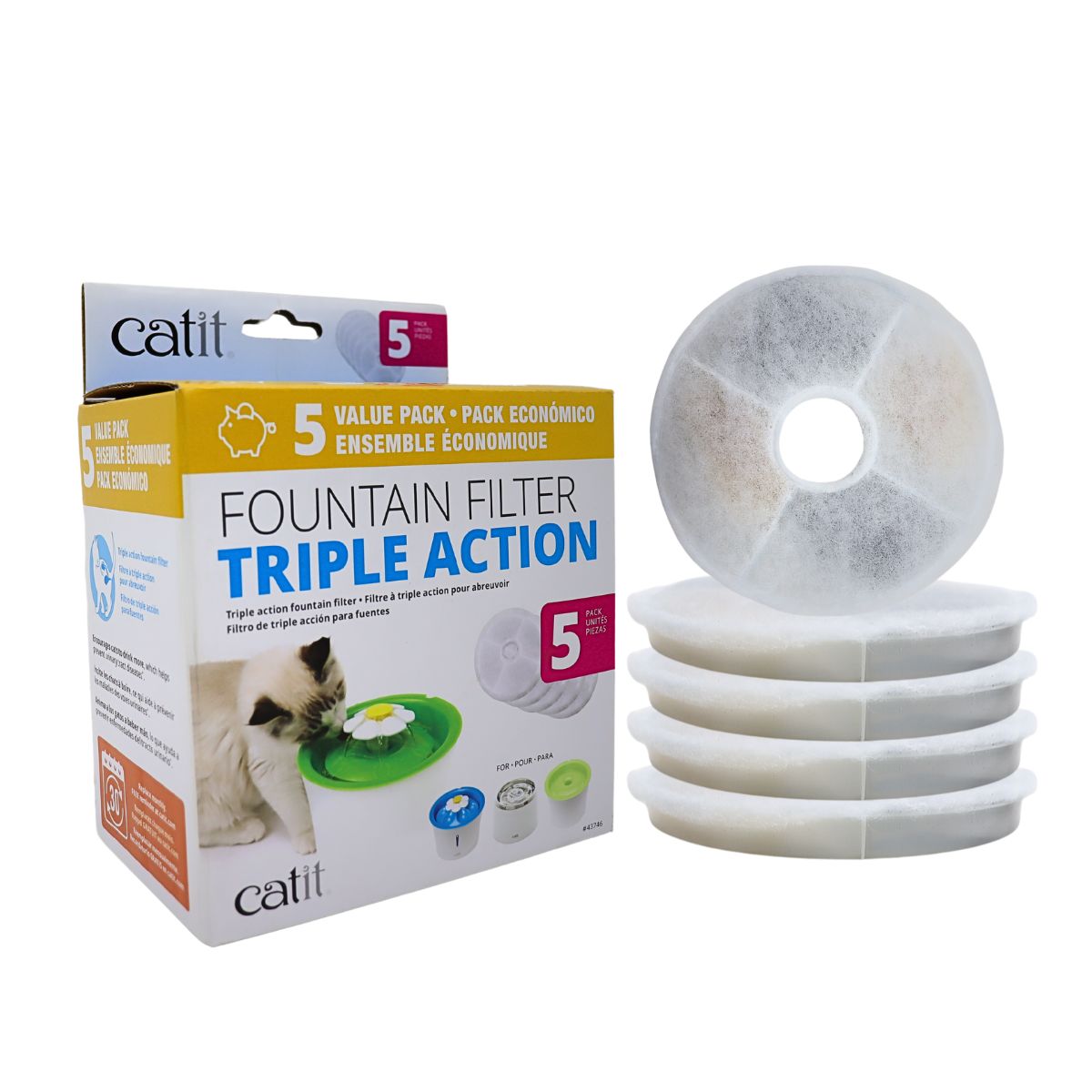 Filtros Catit Triple Acción para fuentes bebederas