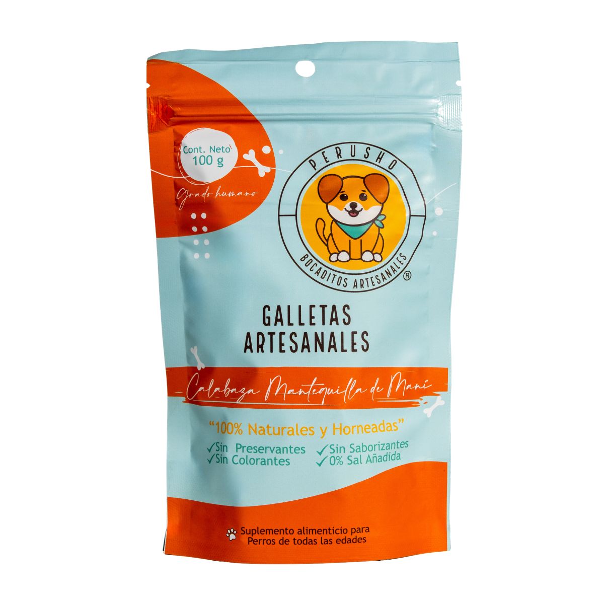 Perusho Galletas para Perros Calabaza y Mantequilla de Maní